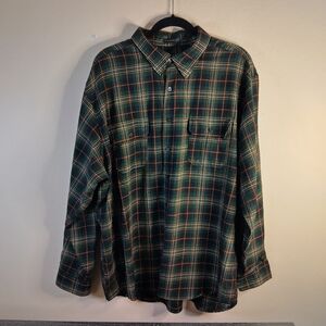 Pendleton Sir XXL mens merino wool EUC tartan plaid green black orange classic